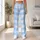 Light Blue Plaid Checks for Yoga Pilates Commutes and Everyday Casual Style Leggings - 11
