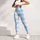Light Blue Plaid Checks for Yoga Pilates Commutes and Everyday Casual Style Leggings - 4
