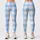 Light Blue Plaid Checks for Yoga Pilates Commutes and Everyday Casual Style Leggings - 3