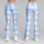 Light Blue Plaid Checks for Yoga Pilates Commutes and Everyday Casual Style Leggings - 9