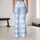 Light Blue Plaid Checks for Yoga Pilates Commutes and Everyday Casual Style Leggings - 10