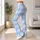 Light Blue Plaid Checks for Yoga Pilates Commutes and Everyday Casual Style Leggings - 12