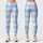 Light Blue Plaid Checks for Yoga Pilates Commutes and Everyday Casual Style Leggings - 1