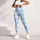 Light Blue Plaid Checks for Yoga Pilates Commutes and Everyday Casual Style Leggings - 6