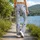 Blue Wildflower Sprigs For Yoga, Pilates And Everyday Activewear Leggings - 12