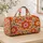 Retro Coral And Orange Flower Rings For Sunny Desert Road Trips And Relaxed Getaways Quilted Weekend Bag - 4