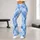 Icy Blue Crosshatch Geometry for Yoga, Pilates, and Everyday City Wear for Women Leggings - 11