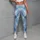 Icy Blue Crosshatch Geometry for Yoga, Pilates, and Everyday City Wear for Women Leggings - 5