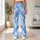 Icy Blue Crosshatch Geometry for Yoga, Pilates, and Everyday City Wear for Women Leggings - 12