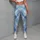 Icy Blue Crosshatch Geometry for Yoga, Pilates, and Everyday City Wear for Women Leggings - 4