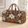 Terracotta Floral Blooms for Coastal Getaways and Relaxed Weekend Travel by the Sea Quilted Weekend Bag - 1