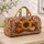 Golden Sunflower, Pumpkin And Maple Leaf Autumn Harvest For Cozy Fall Travel Getaways Quilted Weekend Bag - 4