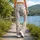 Pastel Gingham With Tiny Daisies For Yoga, Pilates, And Everyday Errands For Women Leggings - 12