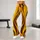 Yellow Brown Vertical Stripes for Yoga Pilates Commuting and Everyday Style Leggings - 10