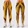 Yellow Brown Vertical Stripes for Yoga Pilates Commuting and Everyday Style Leggings - 3