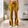 Yellow Brown Vertical Stripes for Yoga Pilates Commuting and Everyday Style Leggings - 11