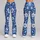 Ivory Wildflower Vines on Cobalt Blue for Yoga, Pilates and Everyday Wear Leggings - 9