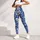 Ivory Wildflower Vines on Cobalt Blue for Yoga, Pilates and Everyday Wear Leggings - 4