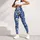 Ivory Wildflower Vines on Cobalt Blue for Yoga, Pilates and Everyday Wear Leggings - 6