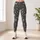 Ivory Rose Sprigs on Charcoal for Yoga, Pilates and Everyday Casual Wear Leggings - 4