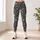 Ivory Rose Sprigs on Charcoal for Yoga, Pilates and Everyday Casual Wear Leggings - 6