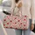 Tiny Red Hearts on Cream for Romantic Garden Mornings and Weekend Getaways Quilted Weekend Bag - 2