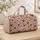 Tiny Red Hearts on Cream for Romantic Garden Mornings and Weekend Getaways Quilted Weekend Bag - 4