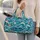 Teal Ocean Waves and Coral Hearts for Beach Days, Coastal Travel, and Summer Getaways Quilted Weekend Bag - 2