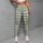 Sage Green Gingham Checks for Yoga Pilates and Everyday Casual Wear Leggings - 5