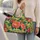 Lime Floral Waves With Coral Blooms for Lakeside Weekend Escapes and Getaways Quilted Weekend Bag - 2