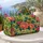 Lime Floral Waves With Coral Blooms for Lakeside Weekend Escapes and Getaways Quilted Weekend Bag - 5