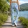 Soft Blue Heart Argyle Checks for Yoga, Pilates, and Everyday Activewear Looks Outdoors Leggings - 12
