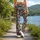 Navy And Tangerine Diamond Checks For Yoga, Pilates, Commuting And Everyday City Style Leggings - 12