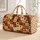 Mustard Rust Heart Checks for Cozy Autumn Getaways and Charming Fall Escapes Together Quilted Weekend Bag - 1