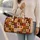 Mustard Rust Heart Checks for Cozy Autumn Getaways and Charming Fall Escapes Together Quilted Weekend Bag - 2