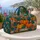 Bright Pumpkin Patch and Curled Vines for Cozy Autumn Getaways and Fall Travel Quilted Weekend Bag - 5