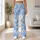 Powder Blue Daisy Florals for Yoga, Pilates and Everyday Spring Style Leggings - 10