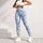 Powder Blue Daisy Florals for Yoga, Pilates and Everyday Spring Style Leggings - 4