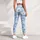 Powder Blue Daisy Florals for Yoga, Pilates and Everyday Spring Style Leggings - 5
