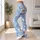 Powder Blue Daisy Florals for Yoga, Pilates and Everyday Spring Style Leggings - 11