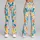 Teal Coral Yellow Abstract Shapes for Yoga Pilates and Bright Everyday Activewear Style Leggings - 9