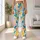 Teal Coral Yellow Abstract Shapes for Yoga Pilates and Bright Everyday Activewear Style Leggings - 12