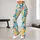 Teal Coral Yellow Abstract Shapes for Yoga Pilates and Bright Everyday Activewear Style Leggings - 11