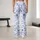 Blue Watercolor Blossoms for Yoga, Pilates and Relaxed Everyday Studio-to-Street Style Leggings - 10