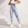 Blue Watercolor Blossoms for Yoga, Pilates and Relaxed Everyday Studio-to-Street Style Leggings - 5