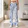 Blue Watercolor Blossoms for Yoga, Pilates and Relaxed Everyday Studio-to-Street Style Leggings - 11