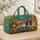 Pastel Aqua Cats, Puppies and Sunflowers for Sunny Garden Getaways and Pet Lovers Quilted Weekend Bag - 4