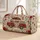 Red Vintage Camper Van and Roses for Romantic Road Trips and Weekend Getaways Quilted Weekend Bag - 1