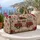 Red Vintage Camper Van and Roses for Romantic Road Trips and Weekend Getaways Quilted Weekend Bag - 5