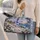 Winter Lighthouse Coast, Blue Butterflies and Botanicals for Cozy Seaside Getaways Quilted Weekend Bag - 2